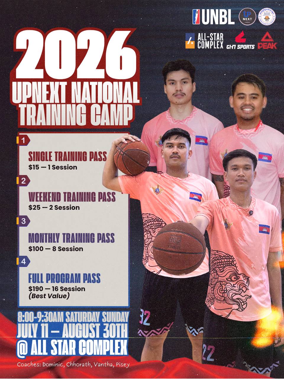 2026 UpNext National Training Camp — official poster